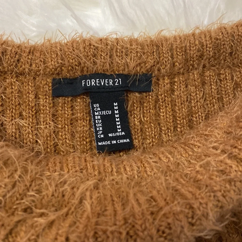 Forever 21 off the shoulders womens brown sweater size medium - Picture 2 of 3